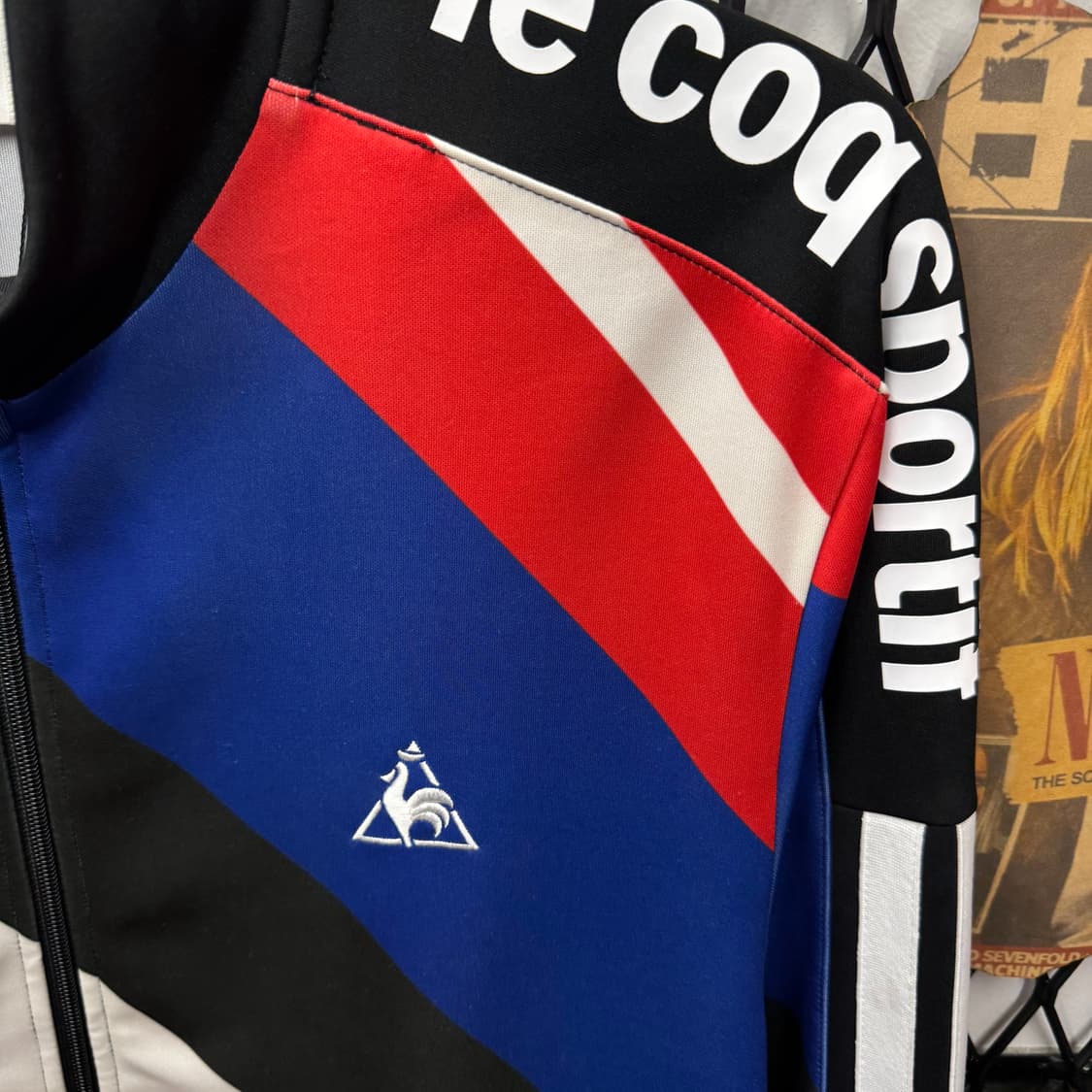 르꼬끄 스포르티브 스트릿 패턴 트랙 자켓 사이드 로고 포인트 배색 상품이미지5