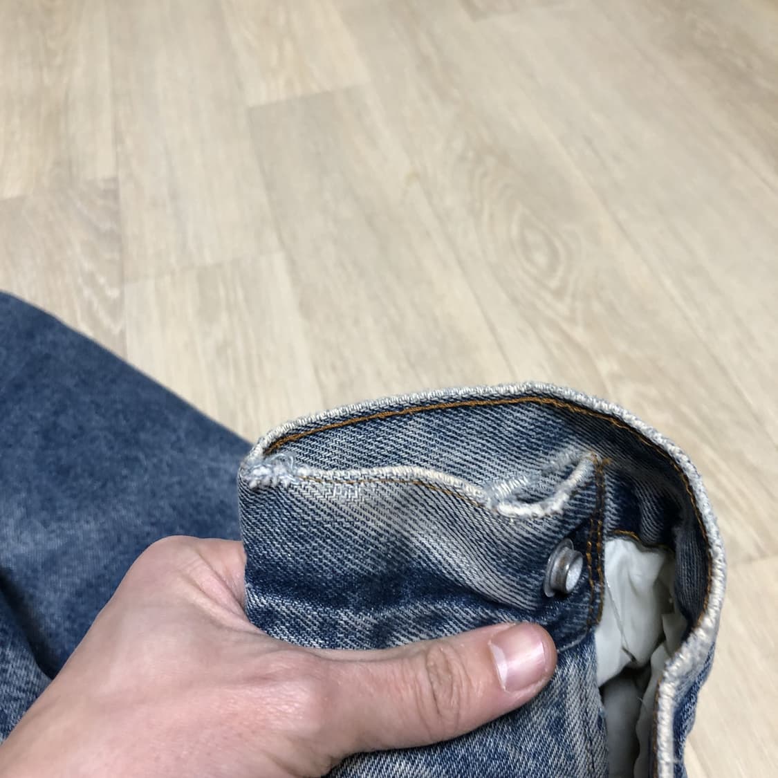 (L-XL) 80's 리바이스 70608 데님 쉐르파 하드 워시드 자켓 상품이미지5