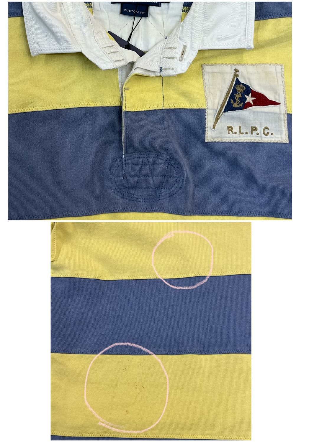 폴로 랄프로렌 스트라이프 럭비 반팔 카라티 레몬 XL #csz3808 상품이미지5