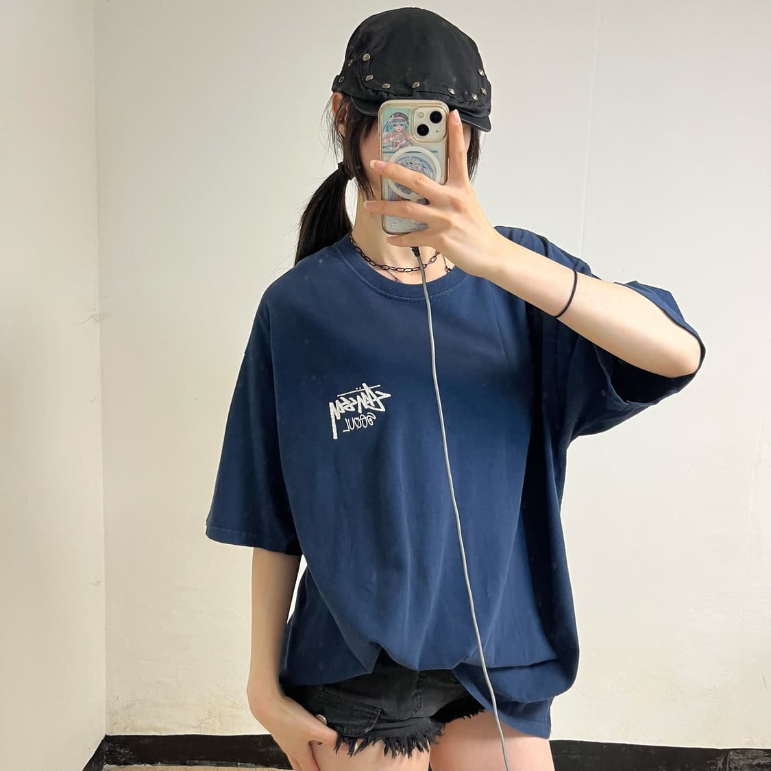 Stussy Seoul Navy T-Shirt 상품이미지2
