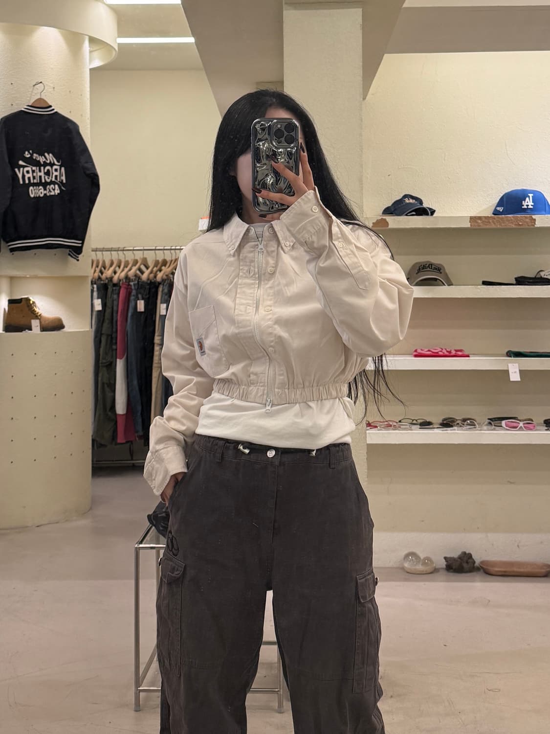 칼하트 크롭 리메이크 투웨이 셔츠 자켓 U1306 상품이미지1