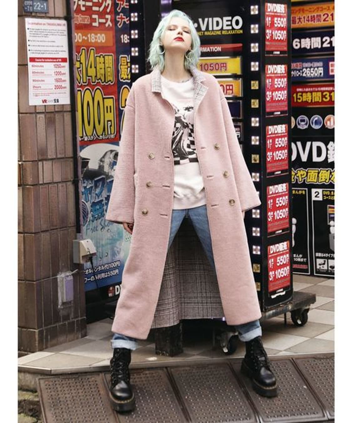 jouetie 보아 체크 롱코트 상품이미지2