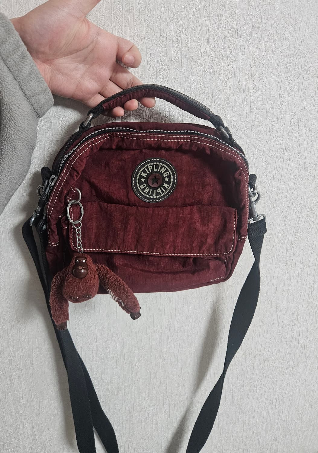 택포)빈티지 키플링 크로스백/와인 버건디 레드 상품이미지2