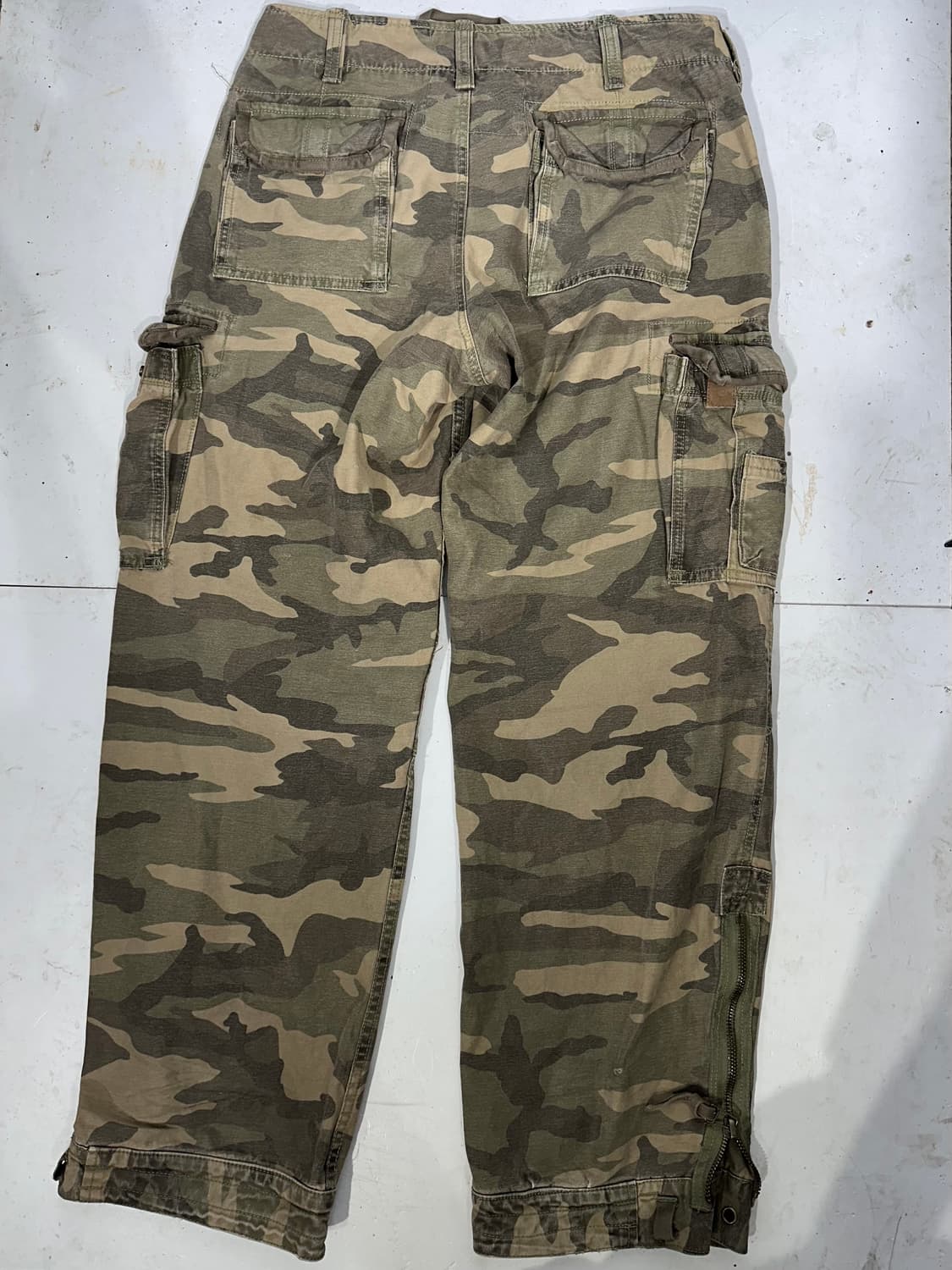 아베크롬비 베이지 밀리터리 카모 빅 포켓 와이드 카고 팬츠 L 상품이미지5