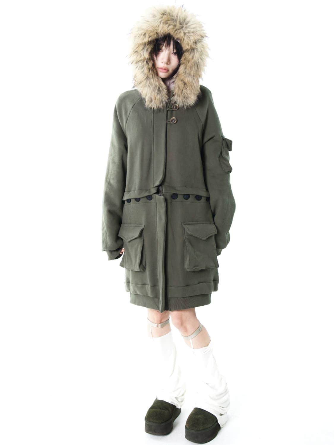 oshigh 2way fur hood zip up 오스하이 퍼 후드집업 상품이미지2