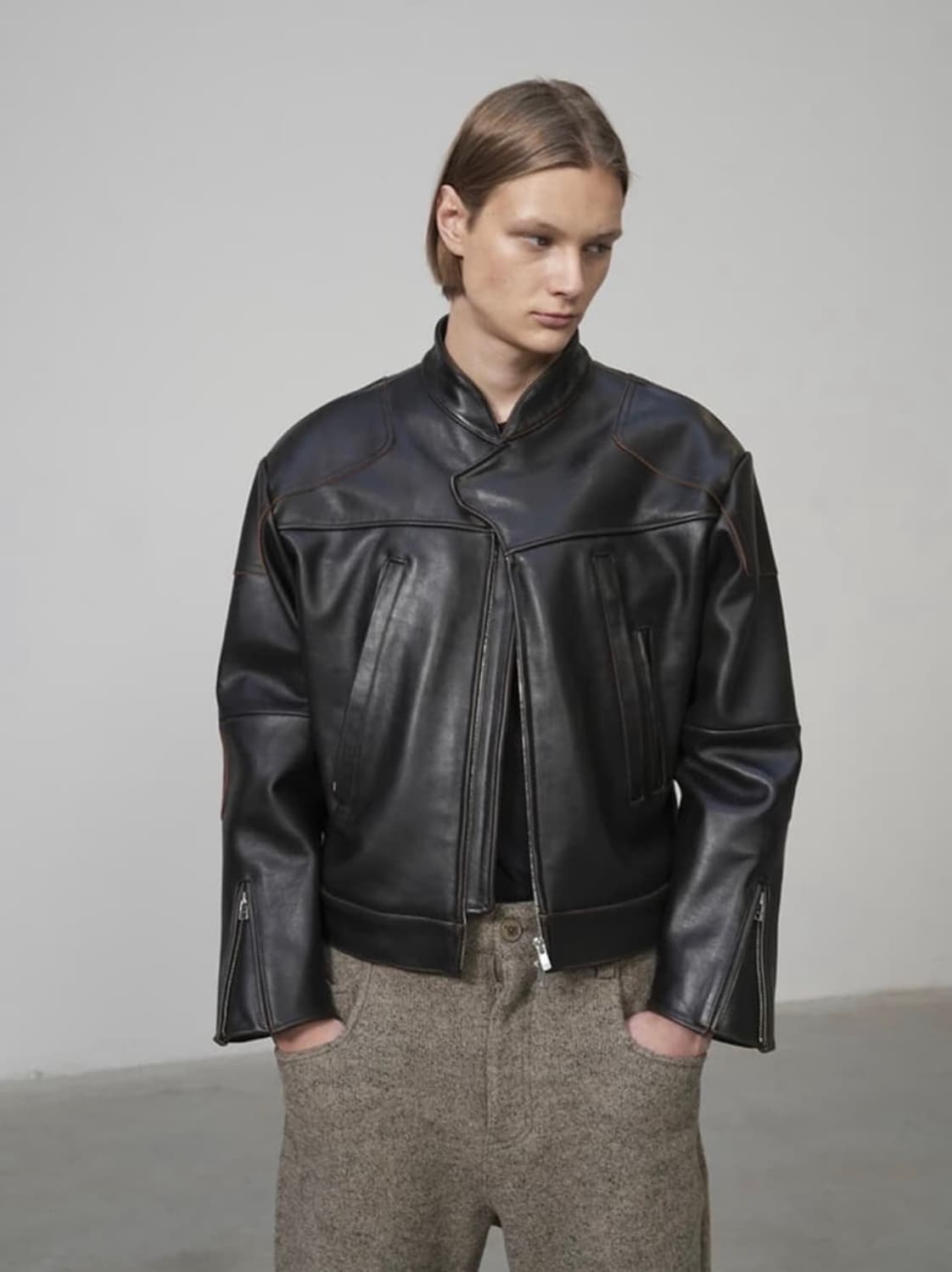 yiyae 모디파이드 바이커자켓 컨투어 블랙 바이커 자켓L 상품이미지1