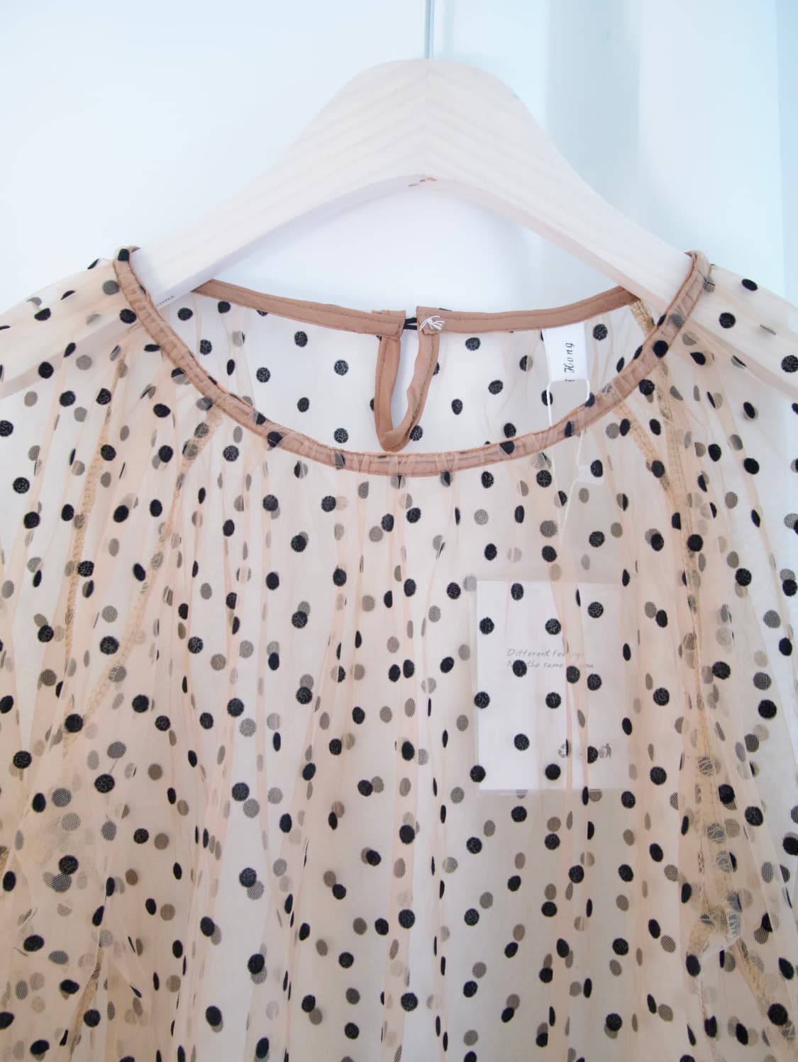 dot pattern see-through blouse 상품이미지2
