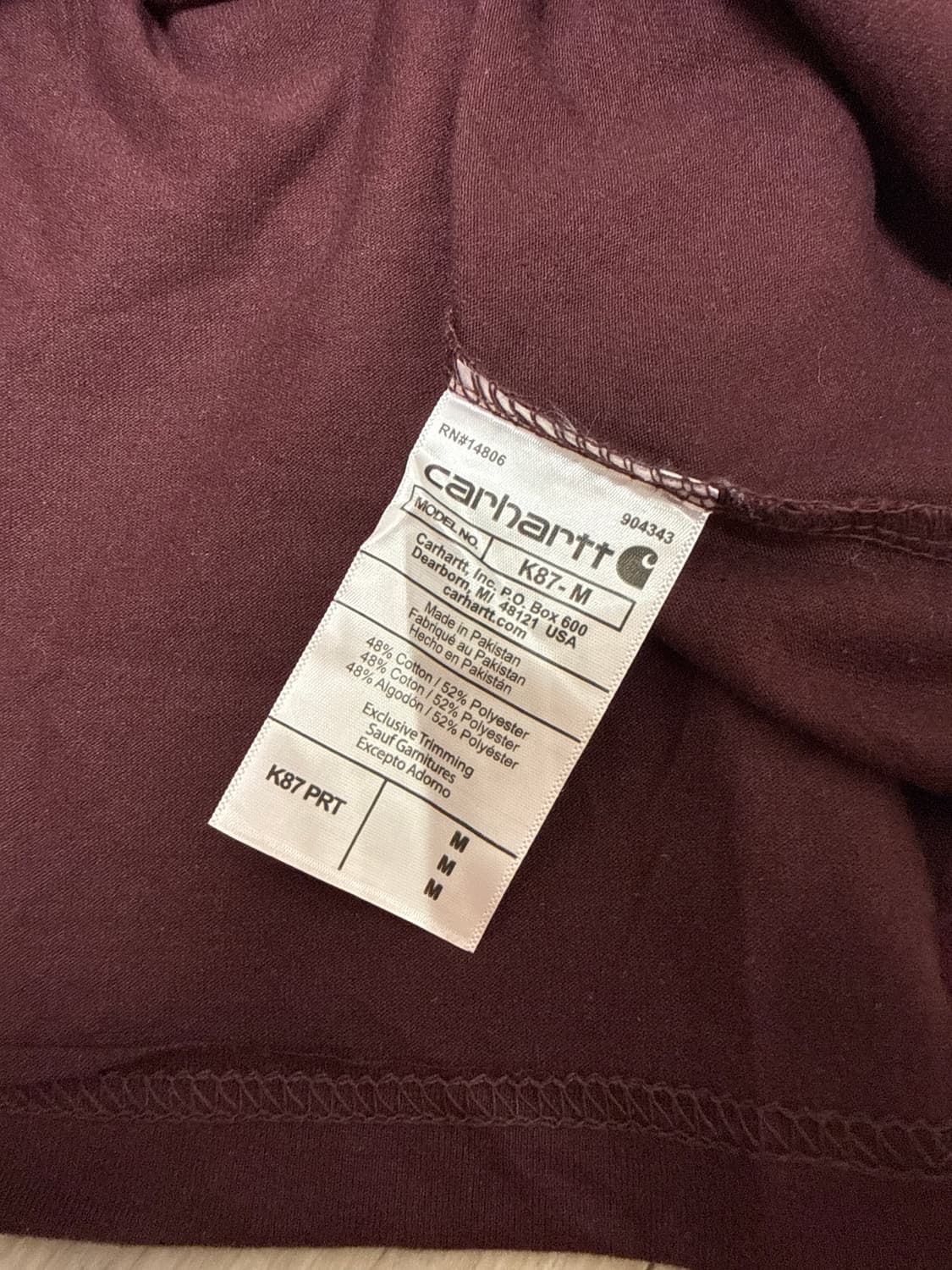 Carhartt T-shirt Burgundy 상품이미지6