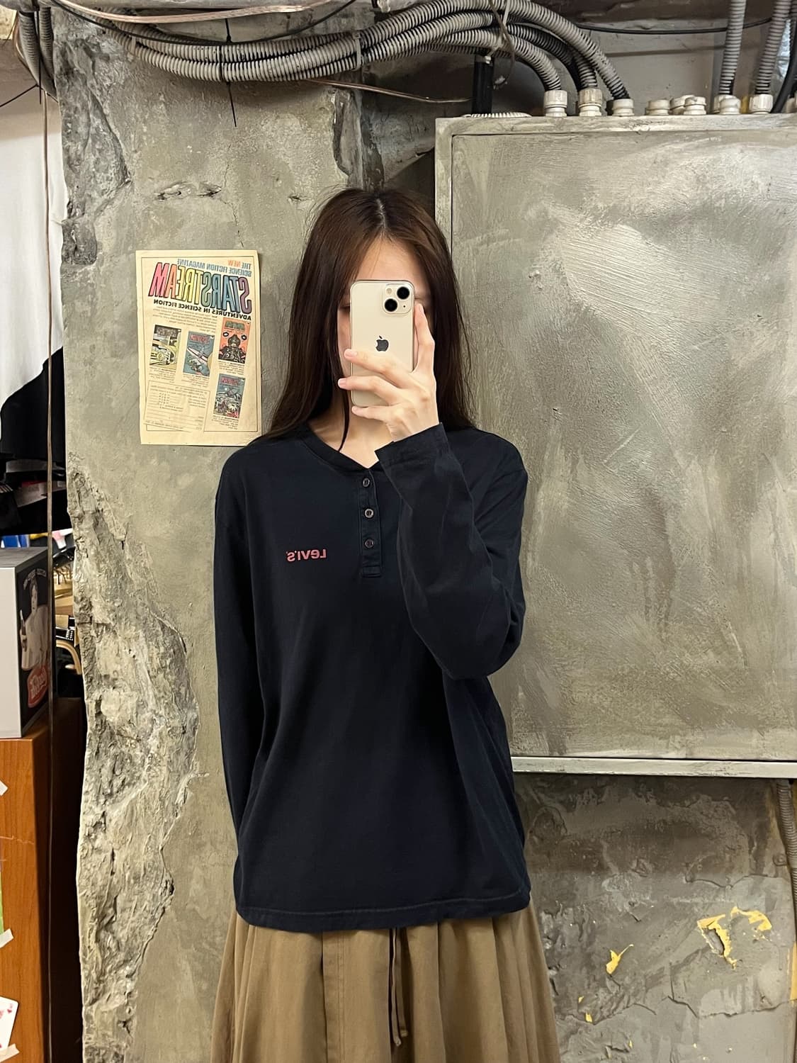리바이스 오렌지탭 긴팔티 블랙 100 #csz707 상품이미지2