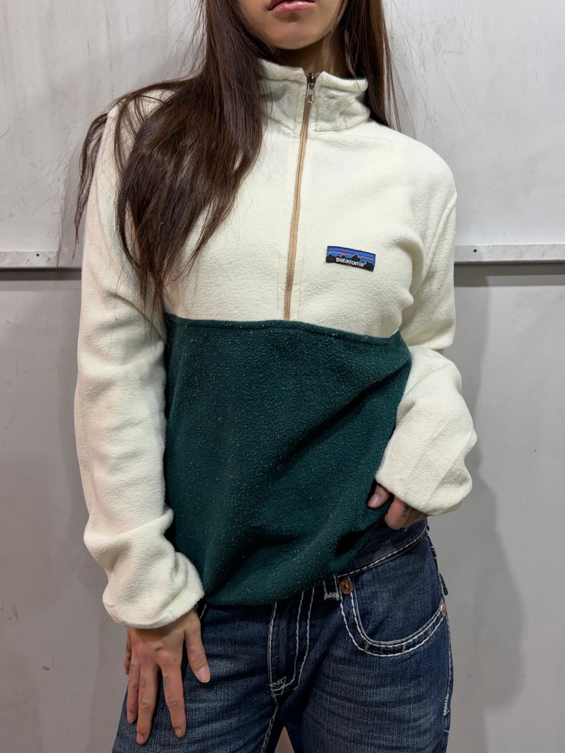 PATAGONIA white fleece half zip-up 상품이미지4