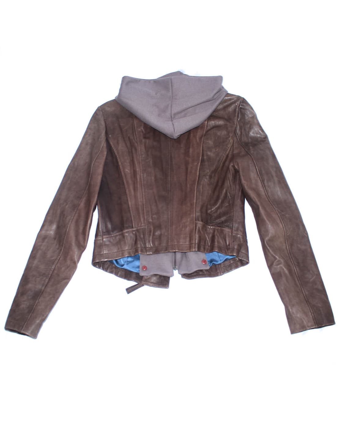 Italy-brown washed hood learher jacket 상품이미지3