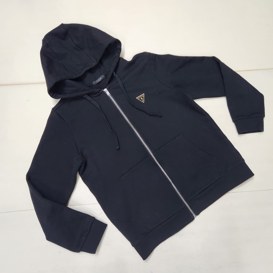 정품 게스 여성 기모 면 후드 집업 자켓 M 상품이미지3