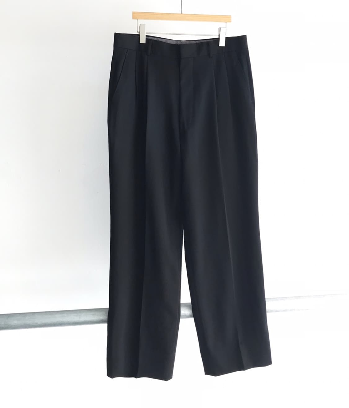 일본 빈티지 블랙 투 턱 울 슬랙스 상품이미지3