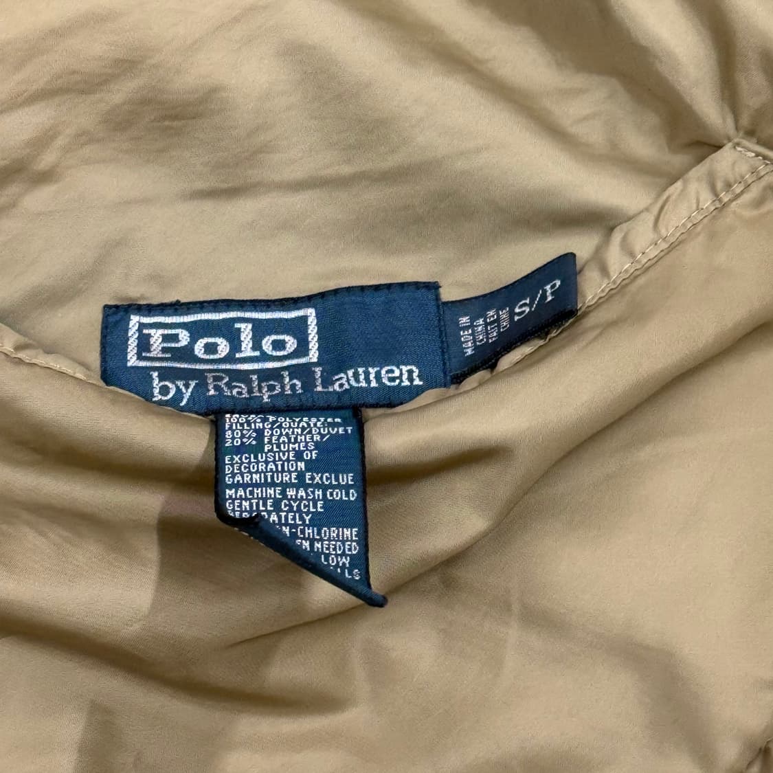 폴로 랄프로렌 베이지 그린 양면 리버시블 패딩 조끼  상품이미지7