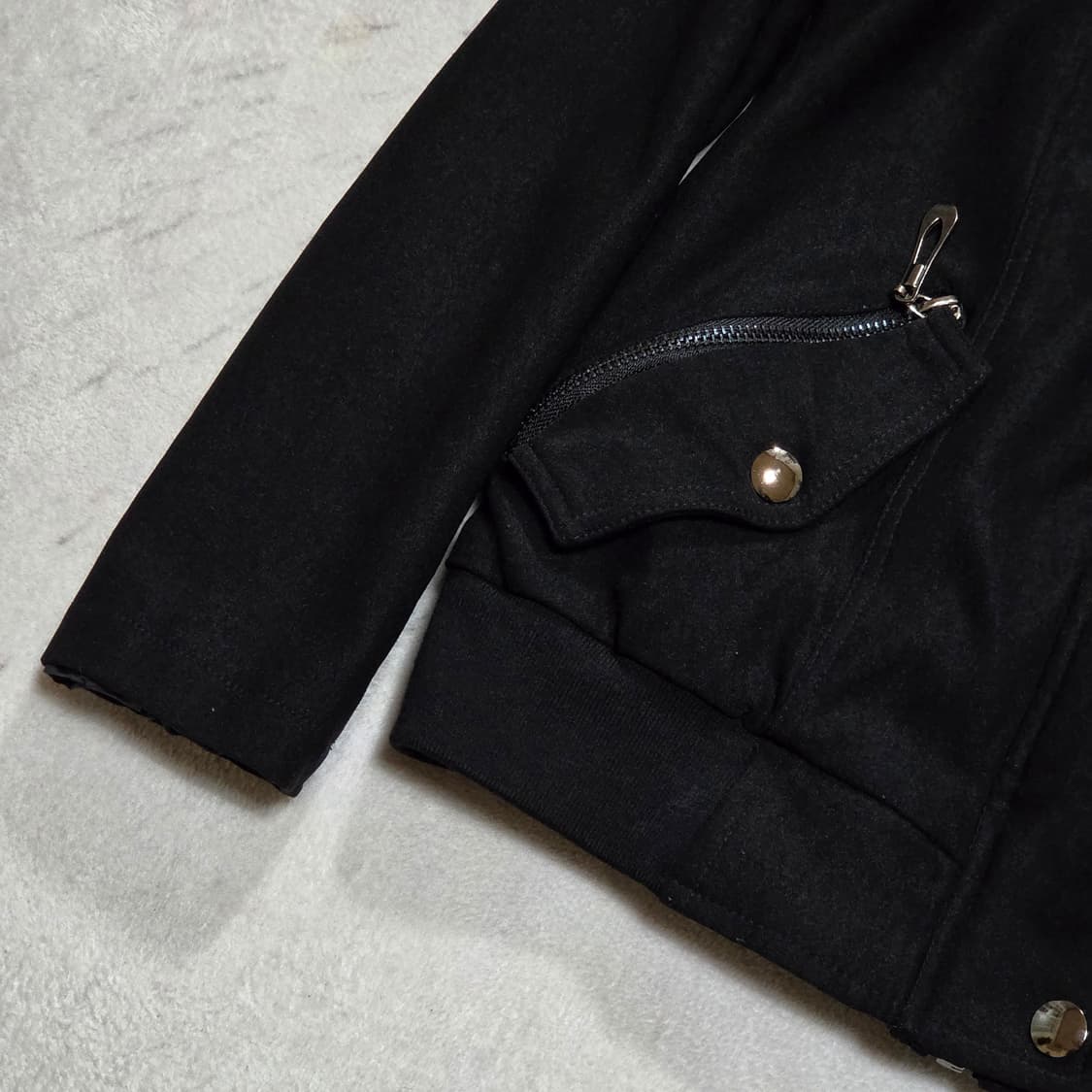 빈티지 하이넥 블랙 나일론 점퍼 상품이미지4
