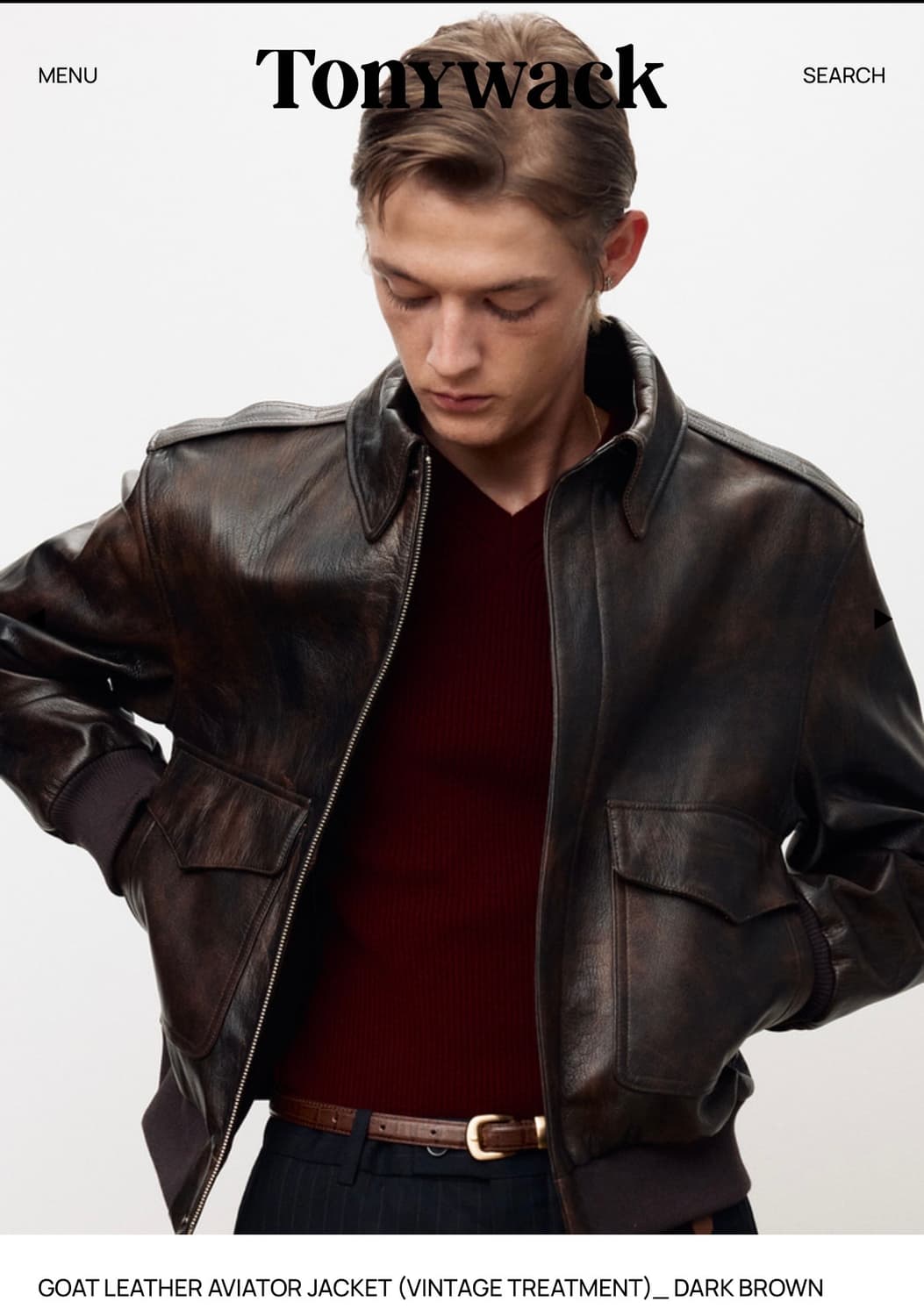 토니웩 고트 레더 애비에이터 자켓 XL 상품이미지3