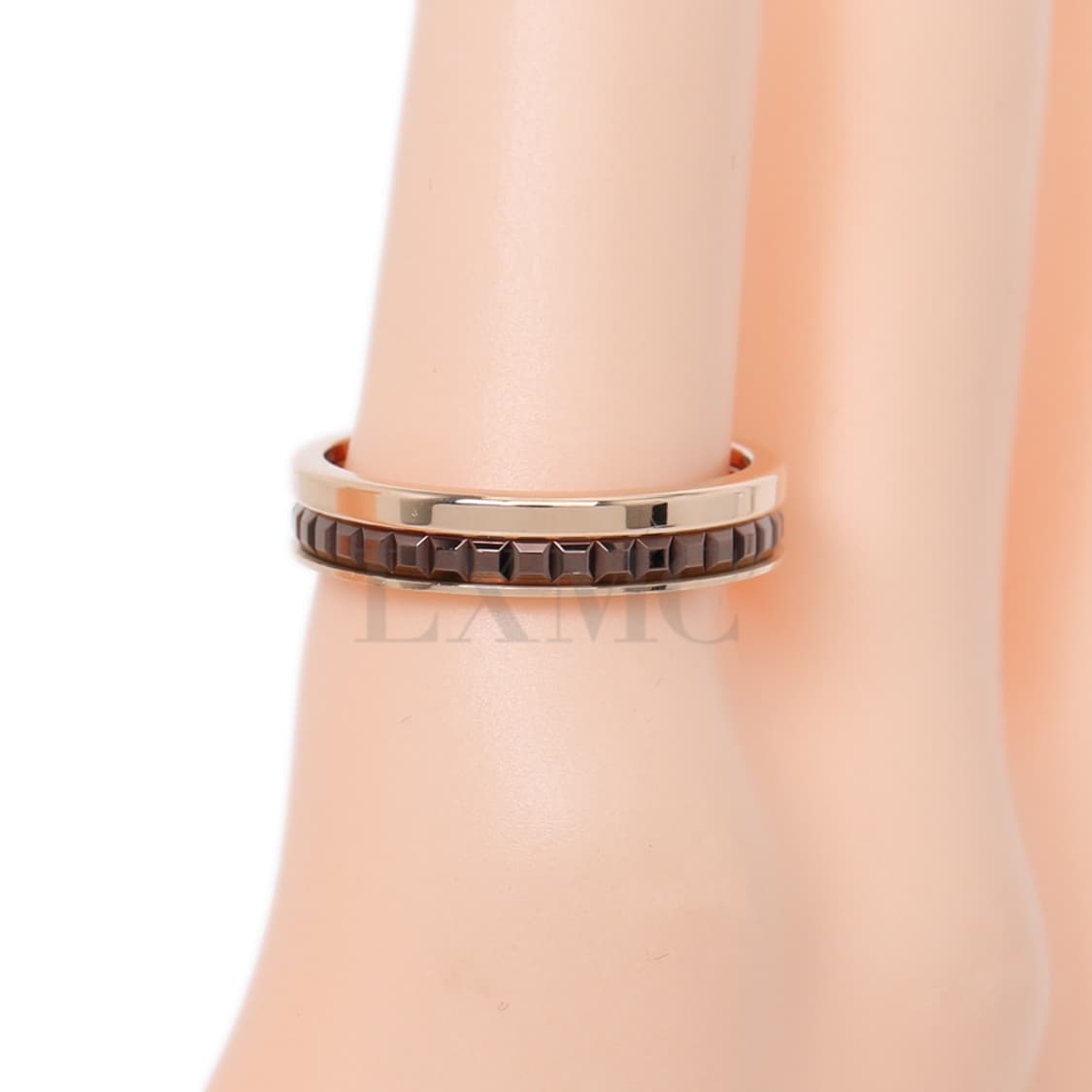 부쉐론 콰트로 반지 웨딩 밴드링 18K 로즈골드 브라운 세라믹 51호 상품이미지8