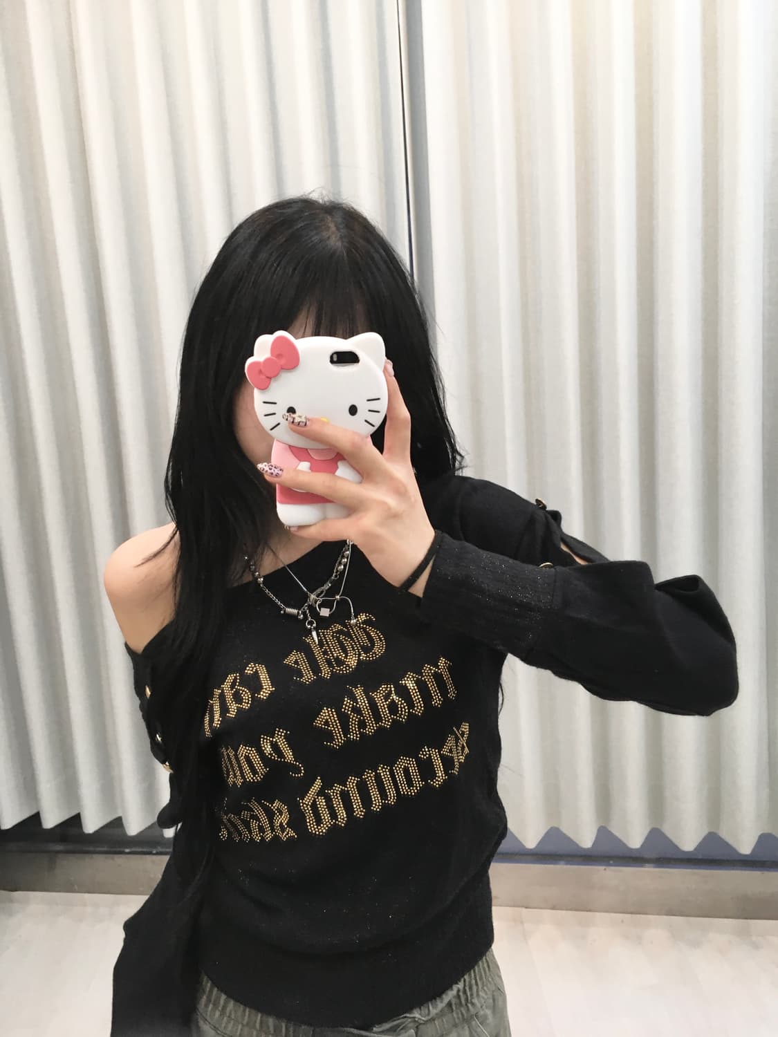 골드 큐빅 버튼 갸루 티셔츠 상품이미지6