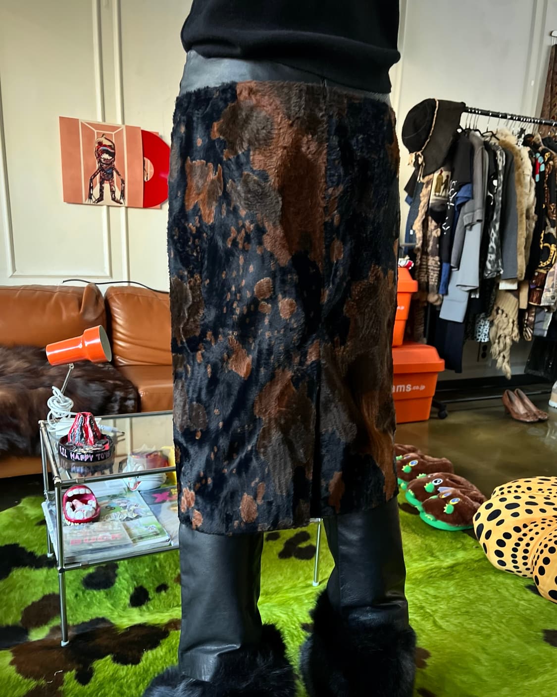 NINESIXNEWYORK Native Leather Fur Skirt 상품이미지3