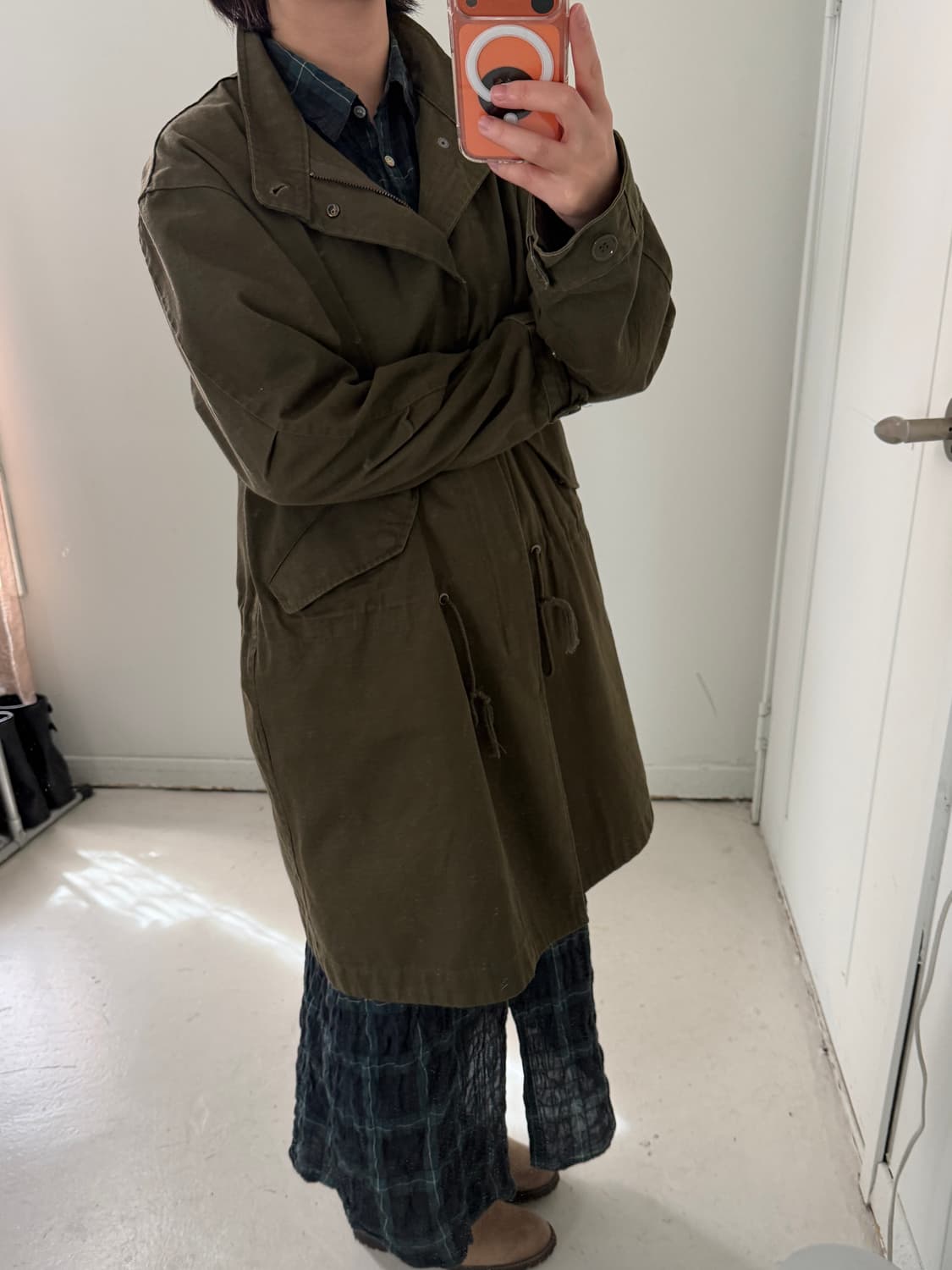 일본빈티지 피쉬테일 카키 야상 상품이미지3