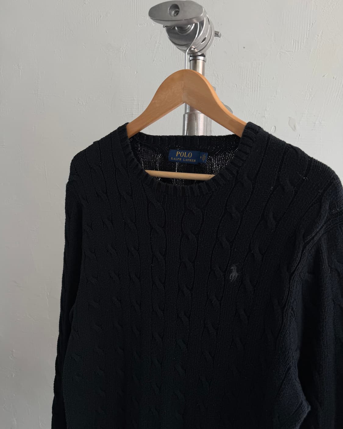  Polo 폴로 랄프로렌 신형 블랙컬러 코튼 케이블 니트 상품이미지5