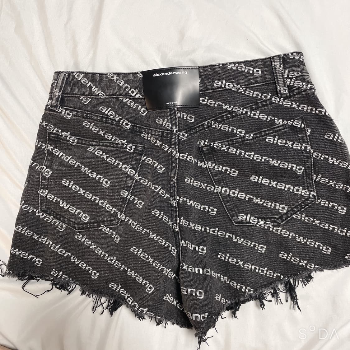 알렉산더왕 로고 데님 반바지 블랙 상품이미지5