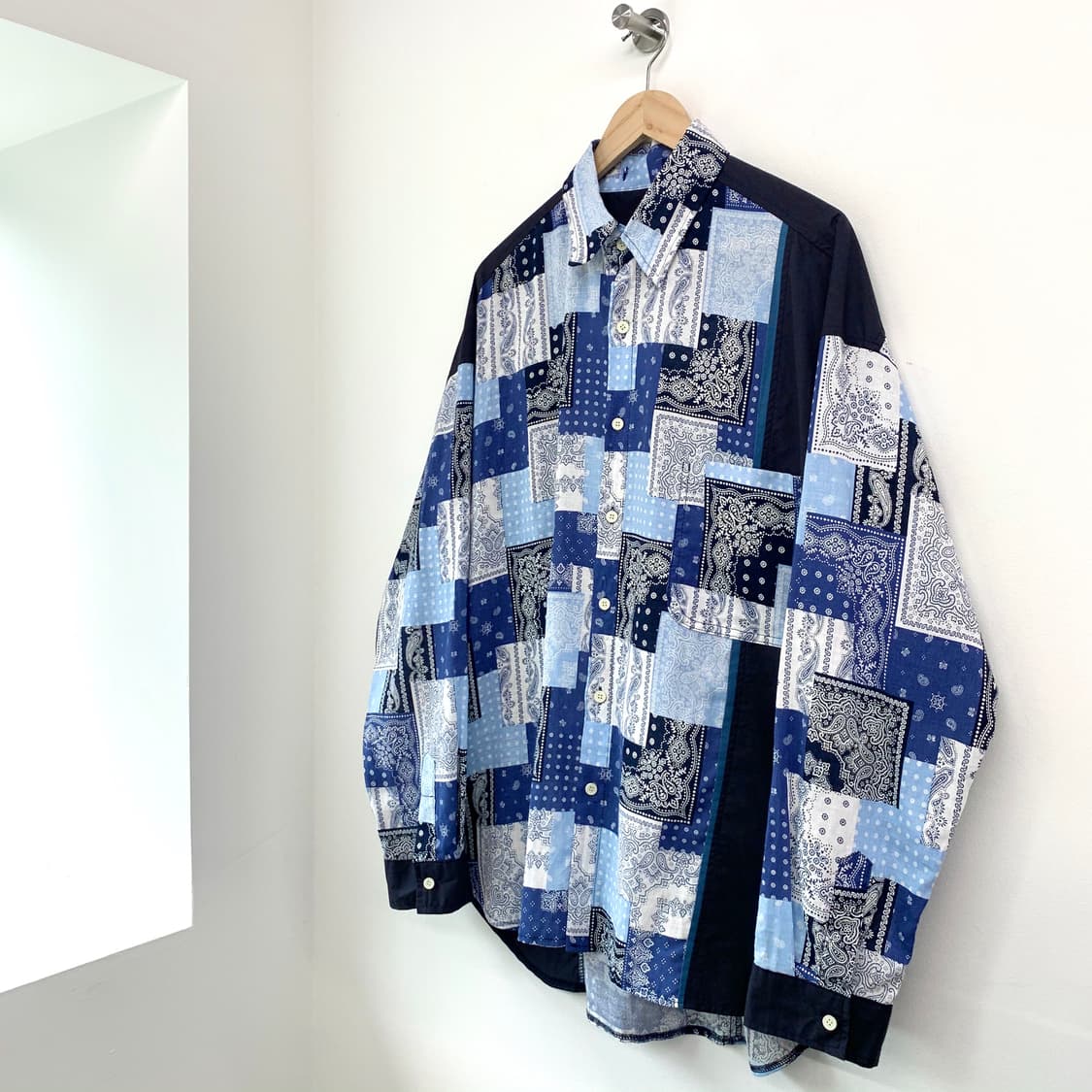 페이즐리 패치 워크 코튼 셔츠 상품이미지5