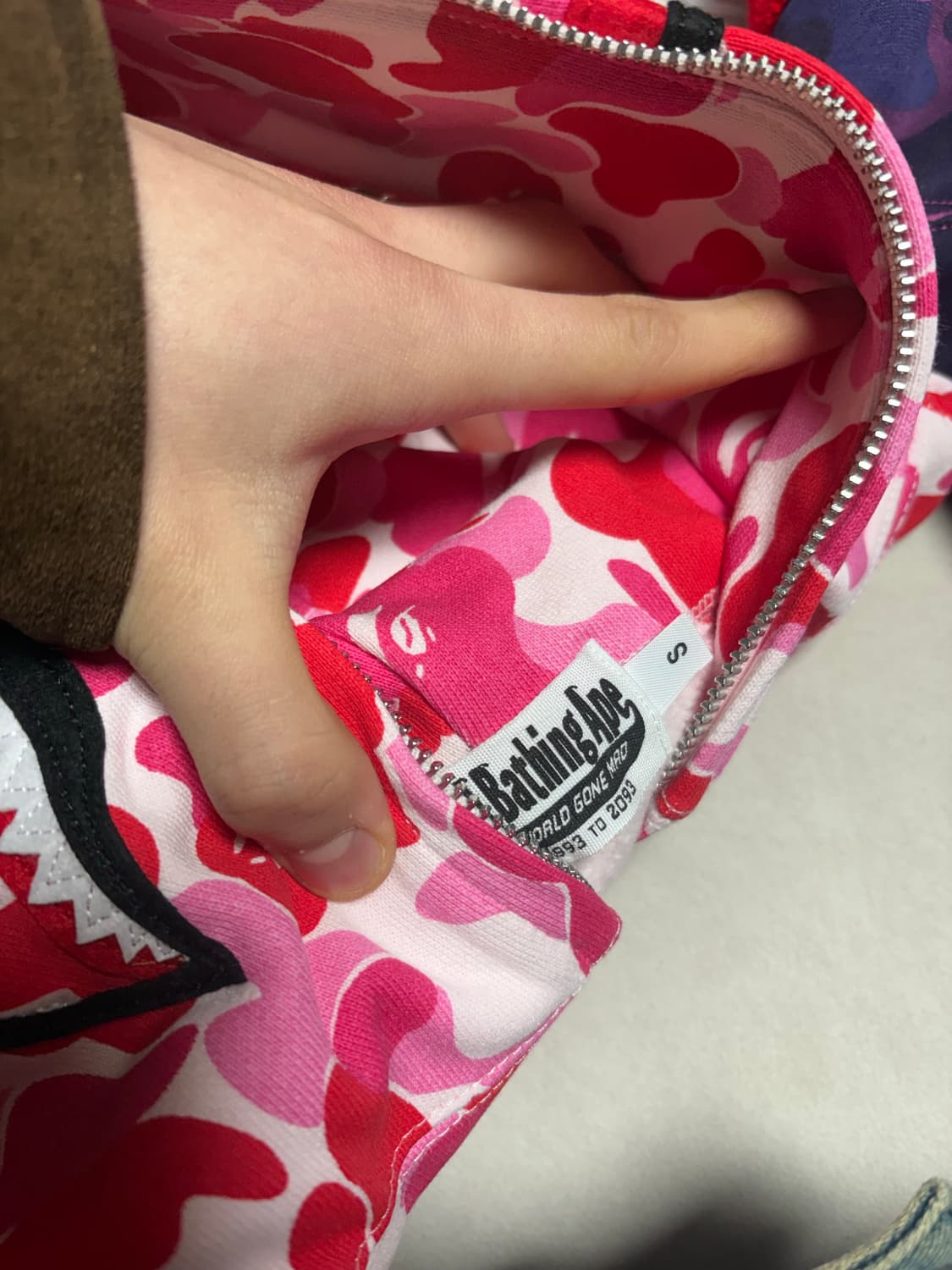 베이프 샤크후드 핑크 새상품 s,xl 상품이미지4