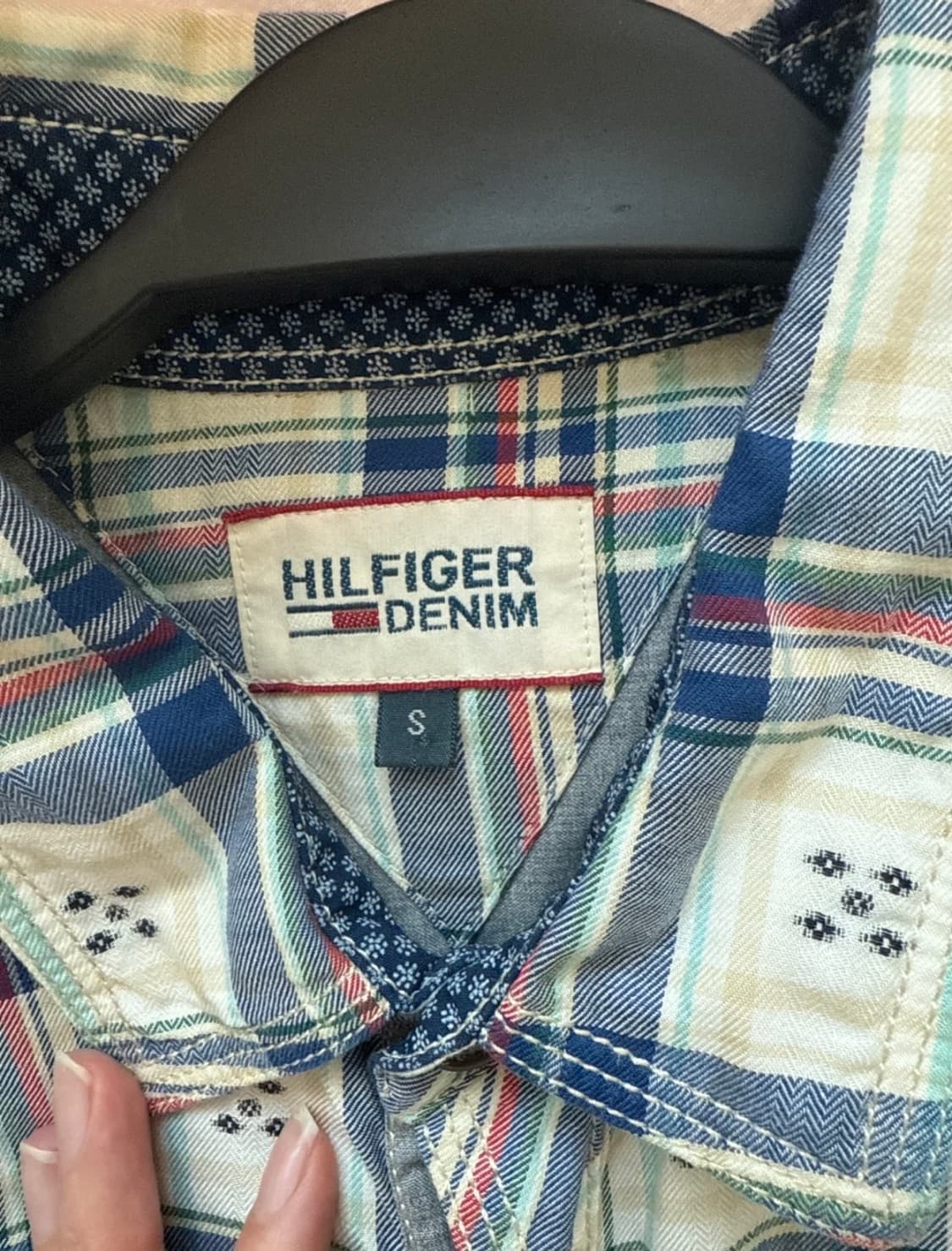 타미힐피거 데님 체크 셔츠 남방 상품이미지3