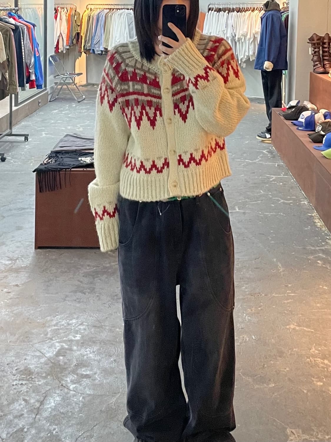 빈티지 노르딕 니트 가디건 H1222 상품이미지1