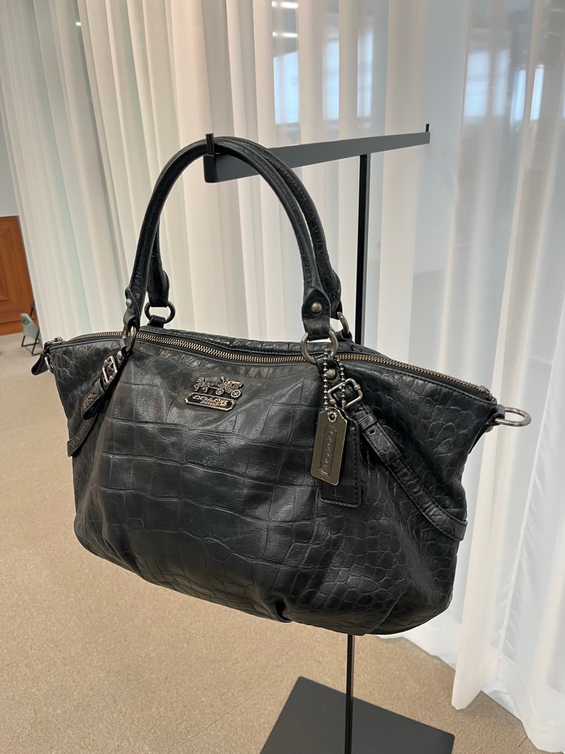 Coach Crocodile Pattern Leather Shoulder 상품이미지2