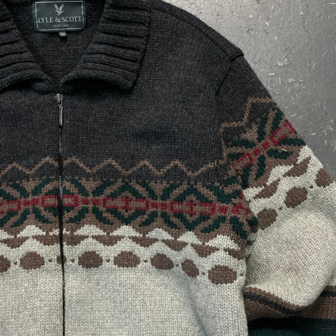 100 라일앤스콧 노르딕 코위찬 니트집업 상품이미지2