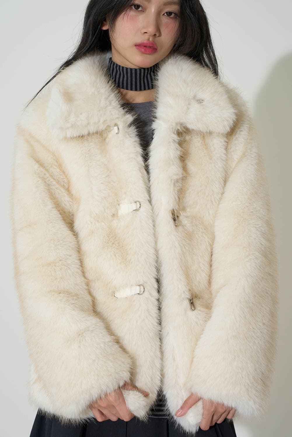 [단종/품절] 일리고 ILLIGO 시어링 퍼자켓 (아이보리) 상품이미지2