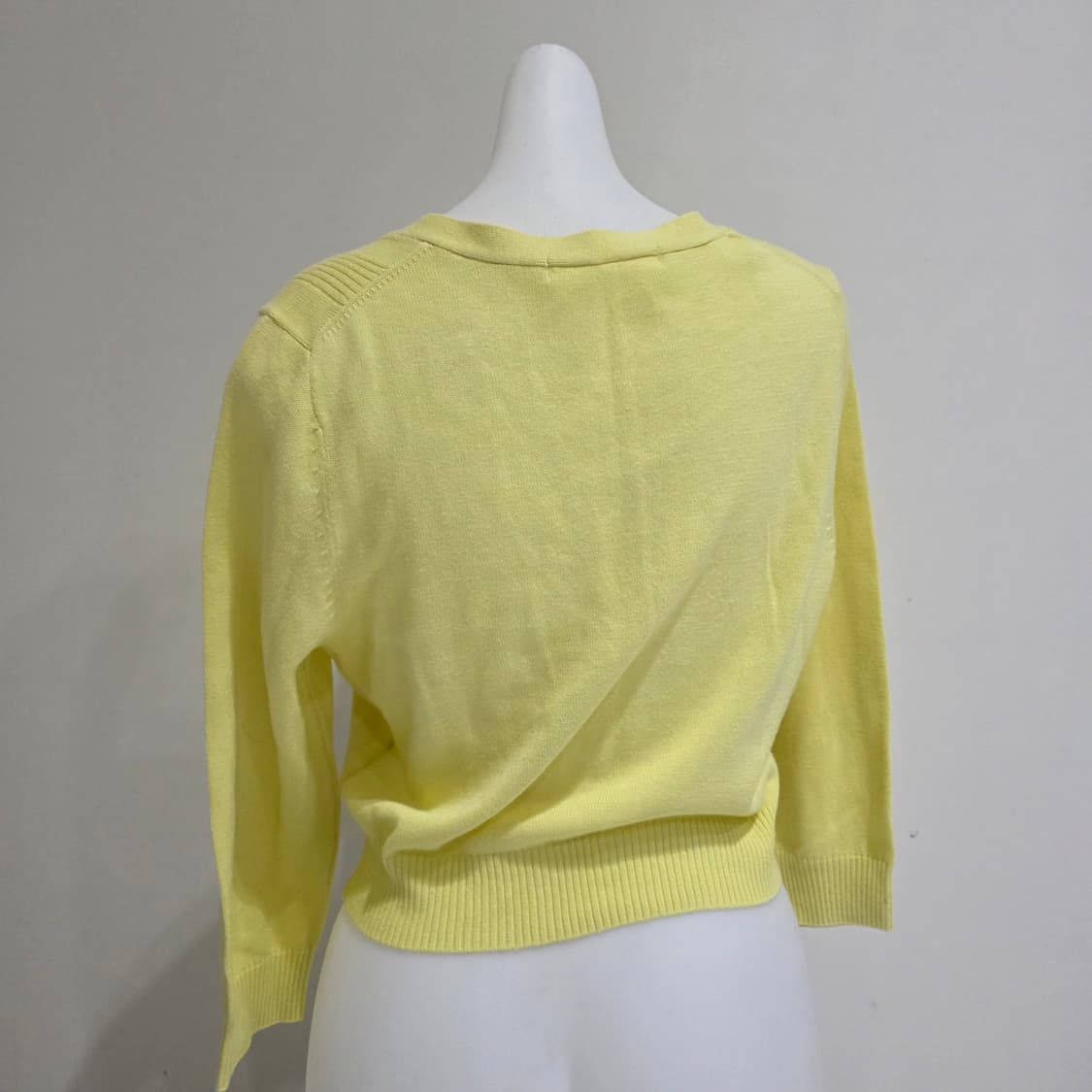 soup 빈티지) 모리걸 로맨틱 옐로우 7부 크롭 니트 가디건 상품이미지2
