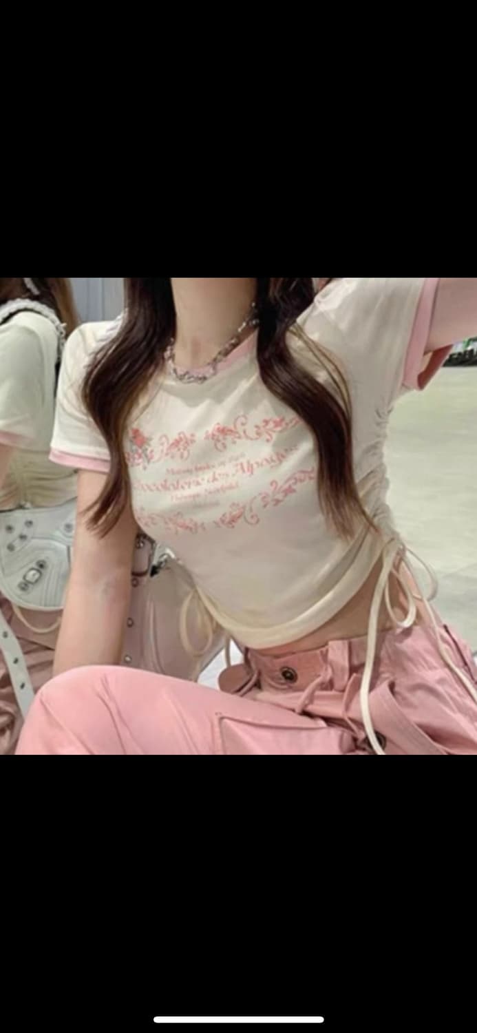 스트링 반팔 티셔츠 상품이미지2