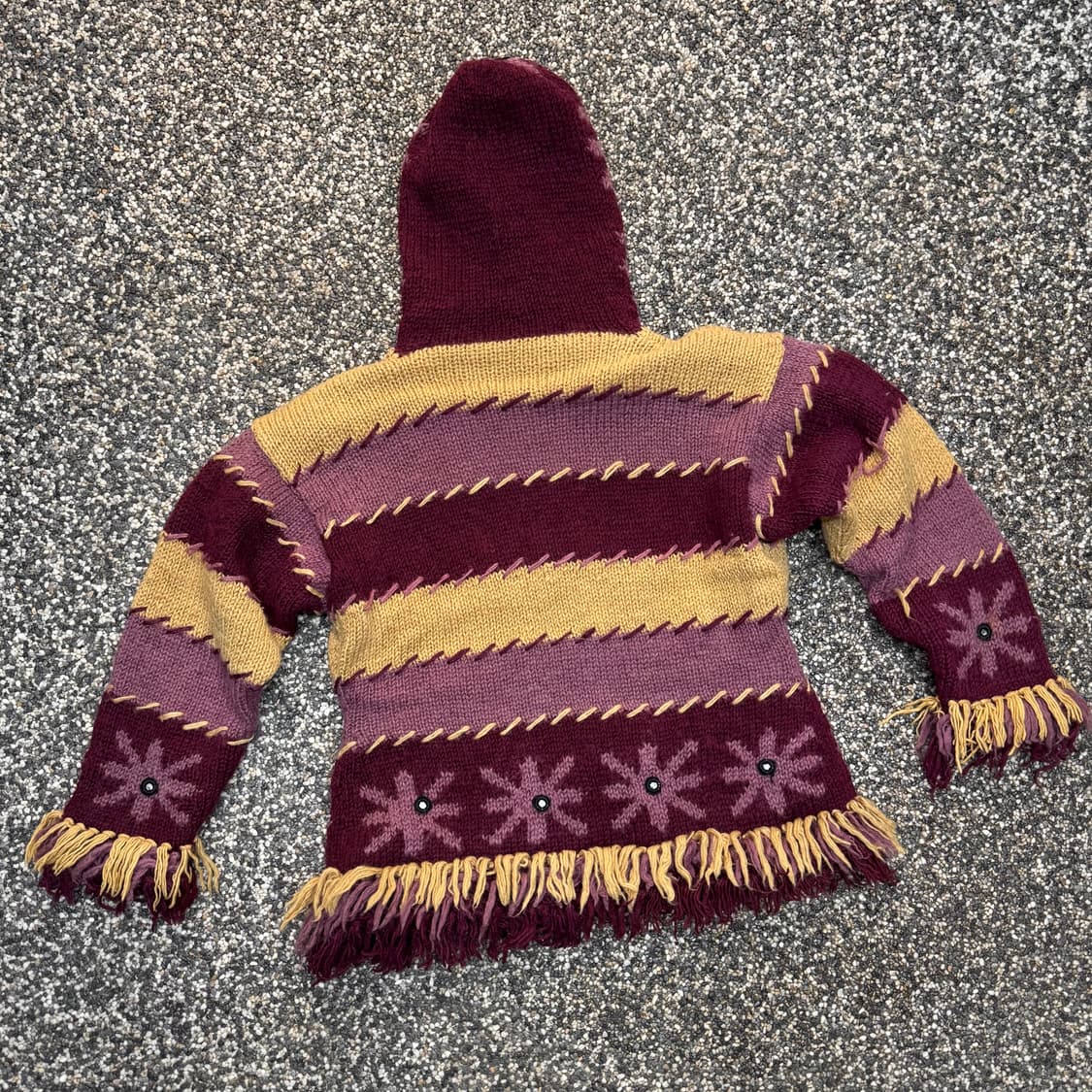 네팔 핸드메이드 퓨어울 히피 가디건 (M)  상품이미지4