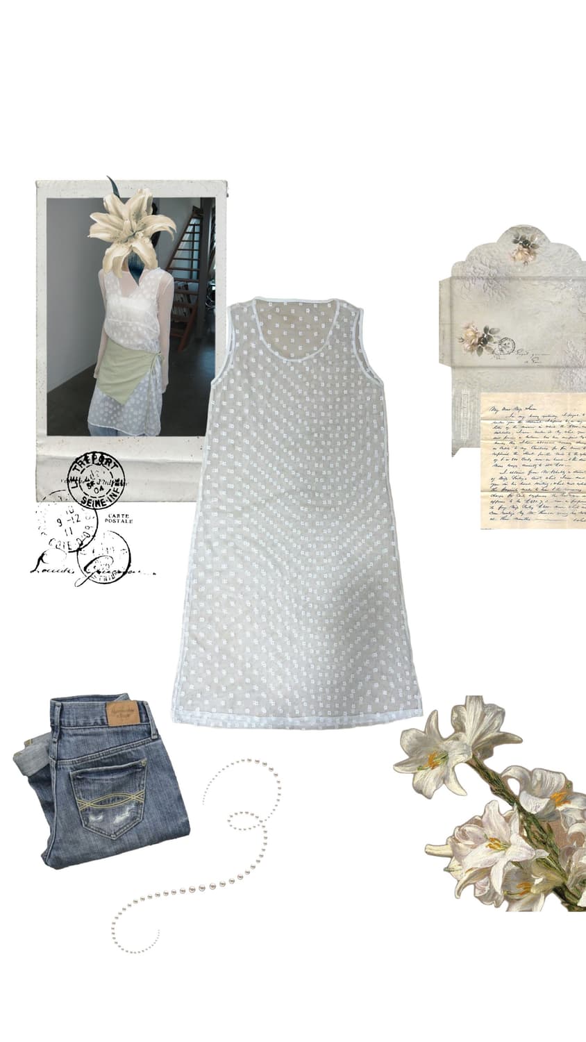 빈티지 플라워 레이스 레이어드 원피스 상품이미지1