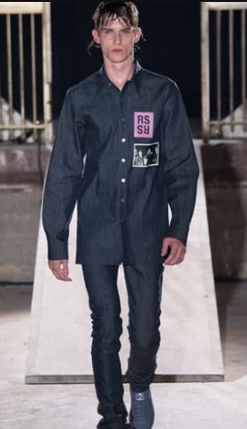라프시몬스 18aw 데님 오버셔츠 상품이미지1