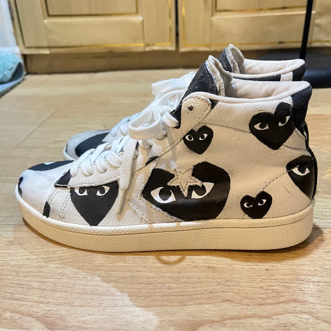 (250mm) 꼼데가르송 X 컨버스 하이 스니커즈 상품이미지3