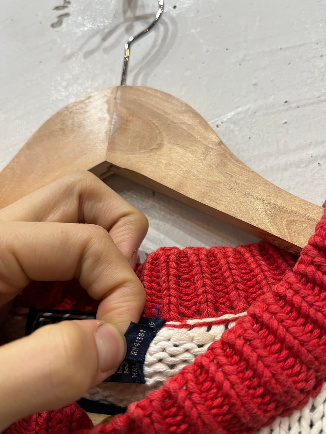 90년대 폴로랄프로렌 헨리넥 보더 로우게이지 니트 스웨터 XL 상품이미지8