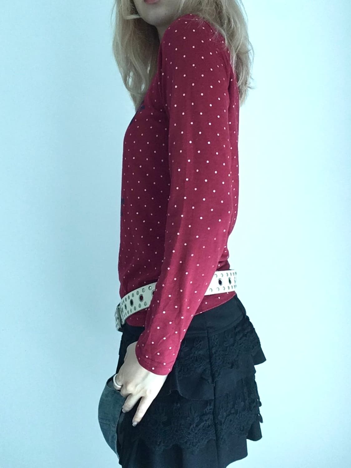 jpn vintage red dot lettering long sleev 상품이미지6