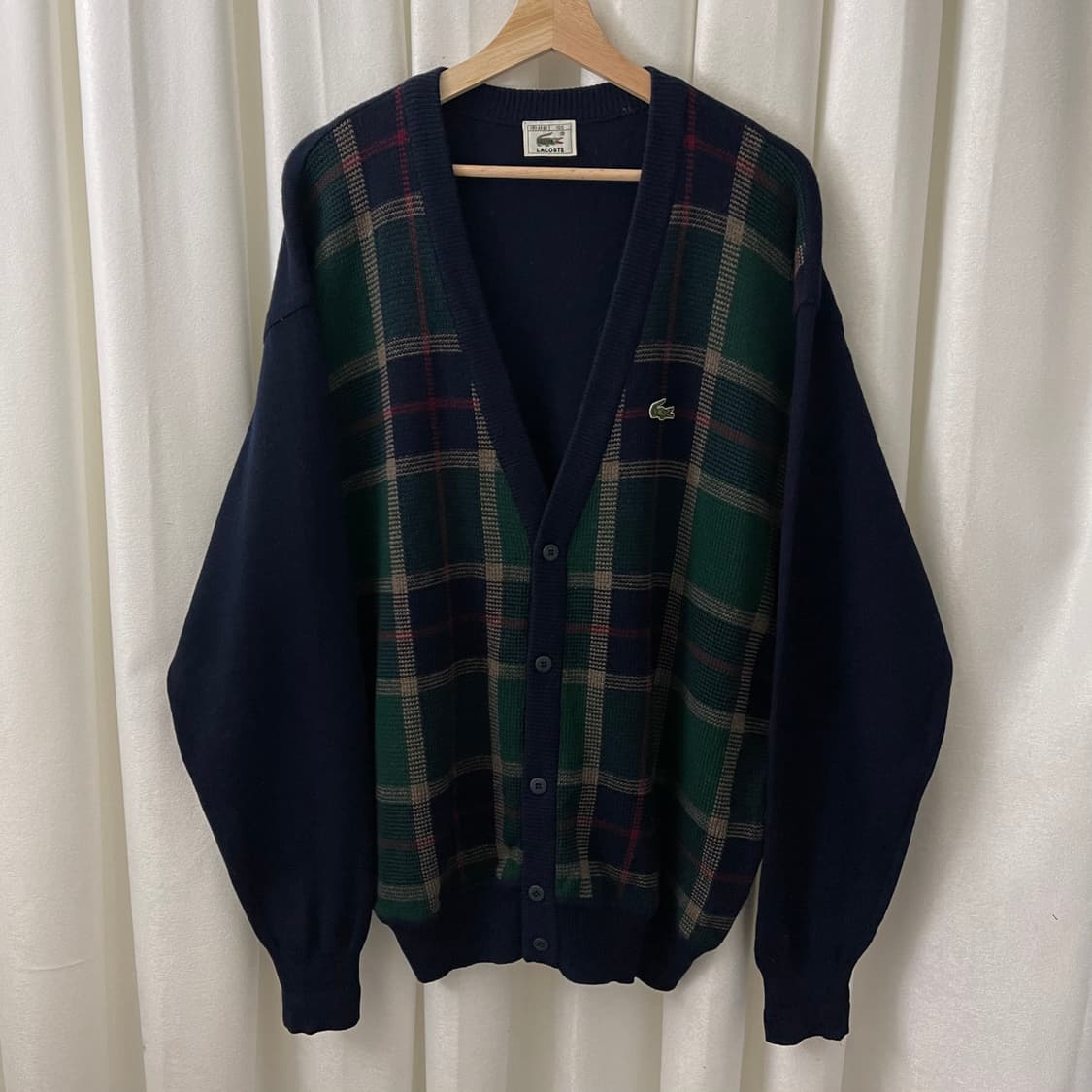 라코스테 네이비 체크 가디건 상품이미지2