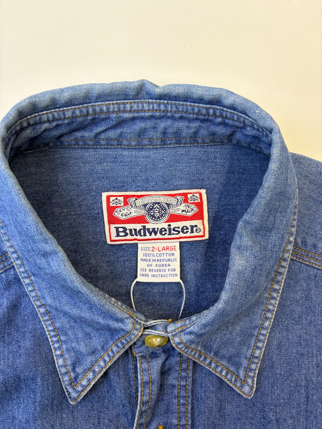 버드와이저 90s 투포켓 데님 셔츠 상품이미지4