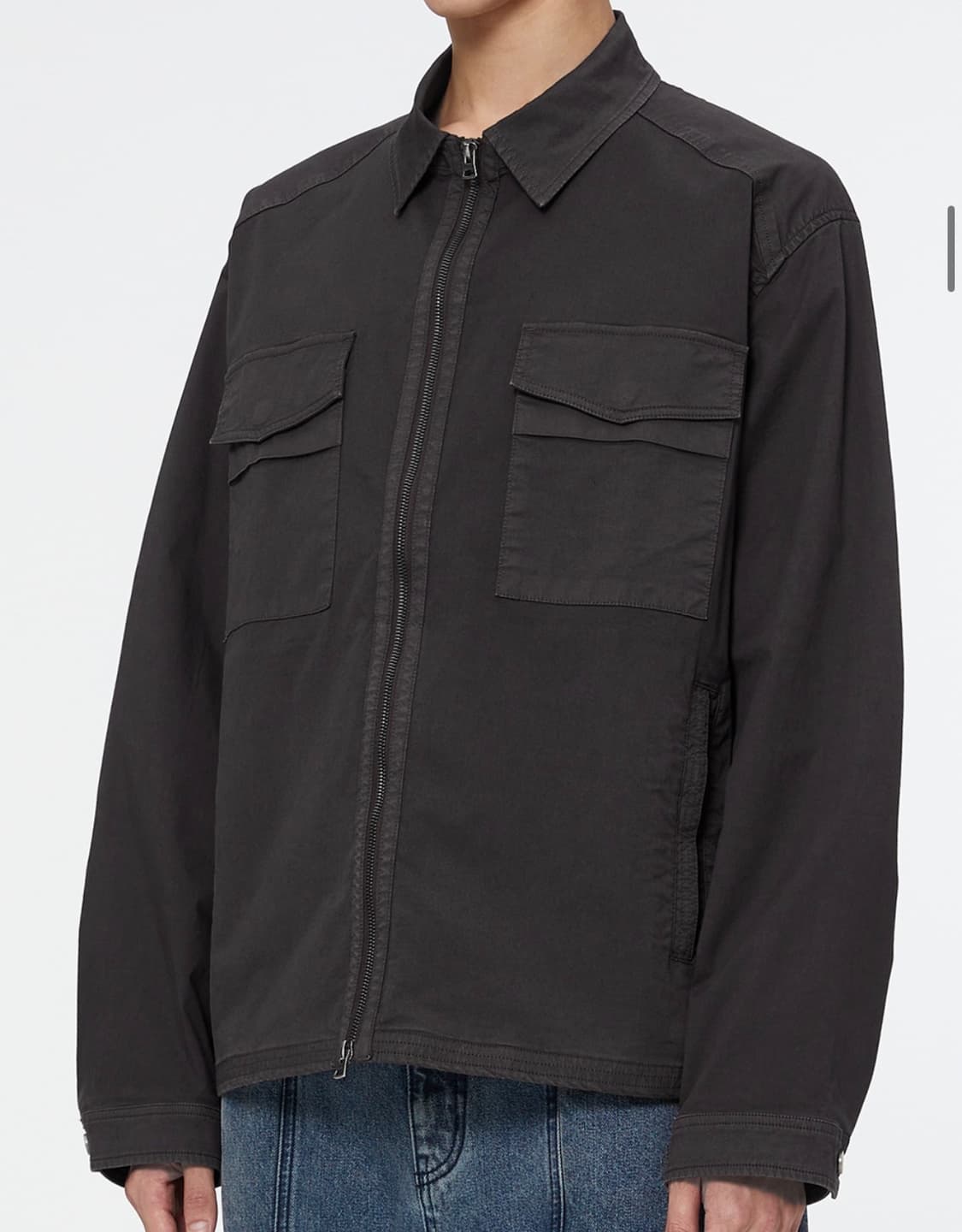 일꼬르소 가먼트다잉 투 포켓 집업 셔켓 상품이미지3