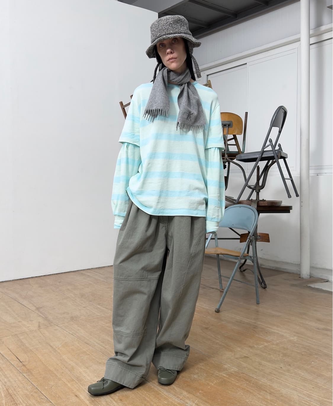 Open yy 스트라이프 티셔츠 상품이미지1