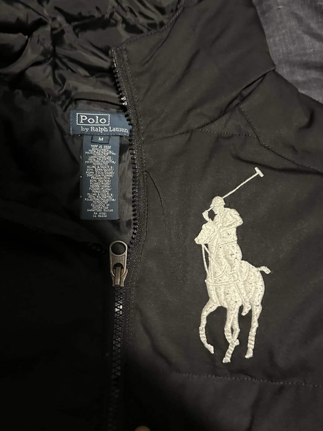 폴로 빅 포니 패딩조끼 블랙 상품이미지2