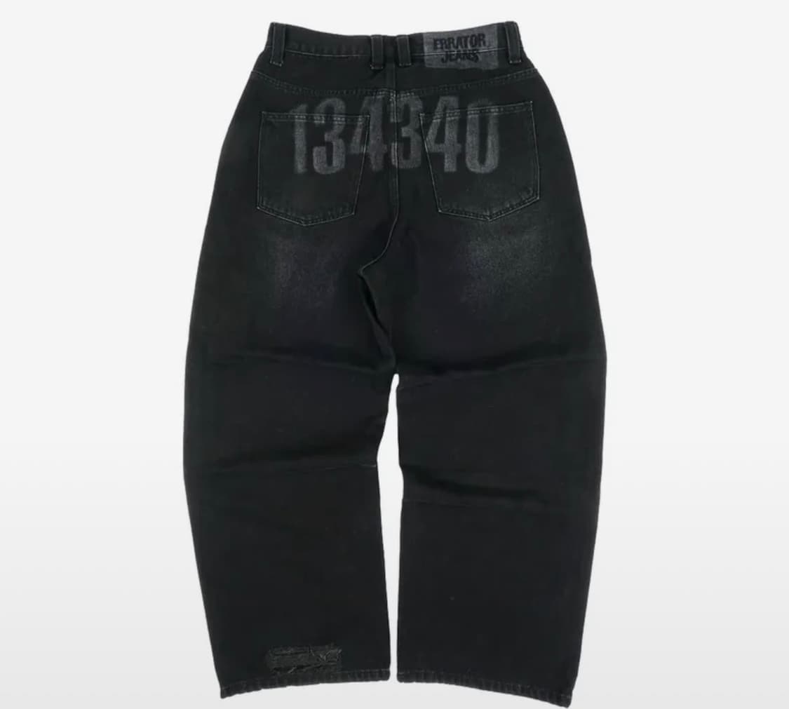 134340 Vintage Laser Denim Pants Black 상품이미지1