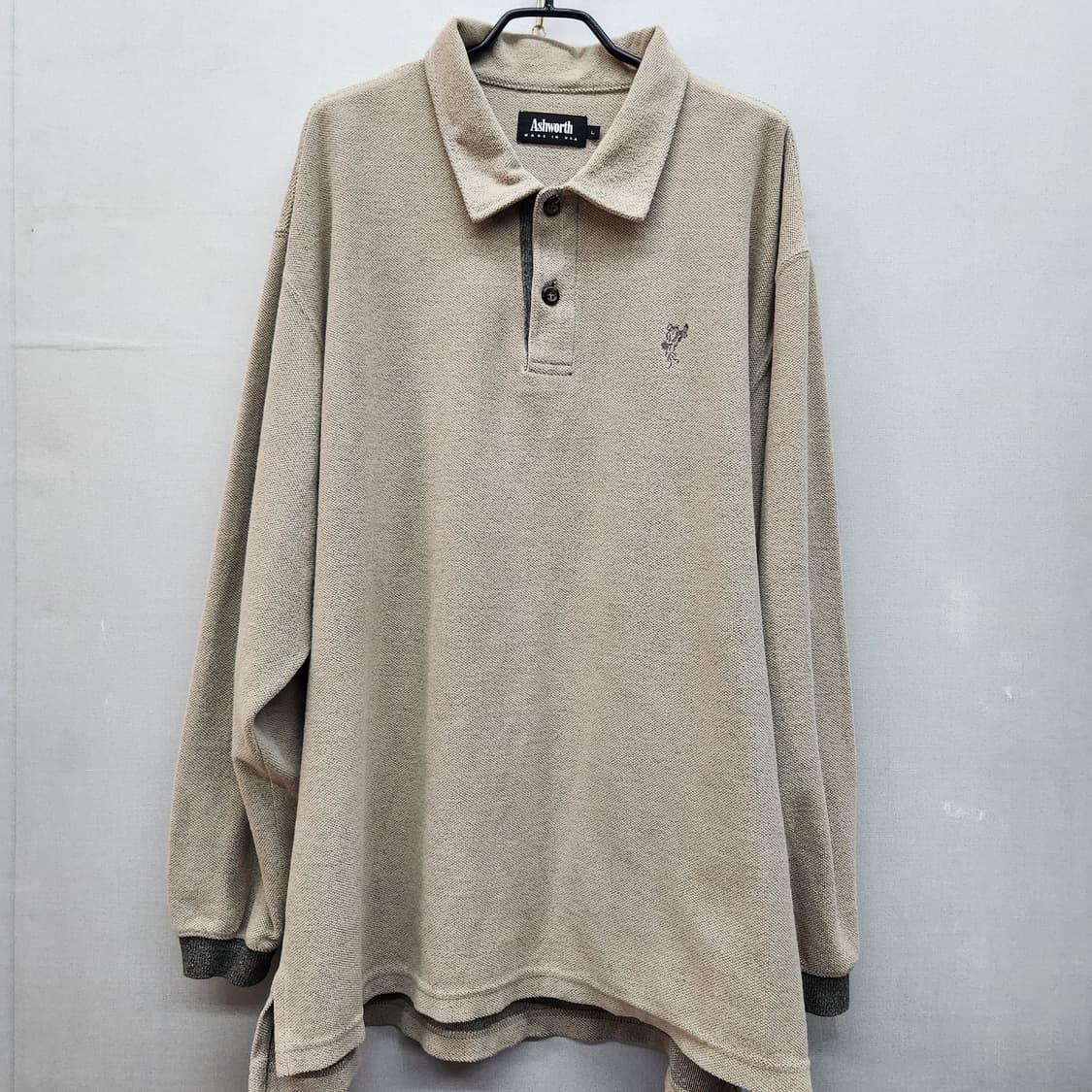 애쉬워스 Ashworth 와플 카라 긴팔 2XL 상품이미지1