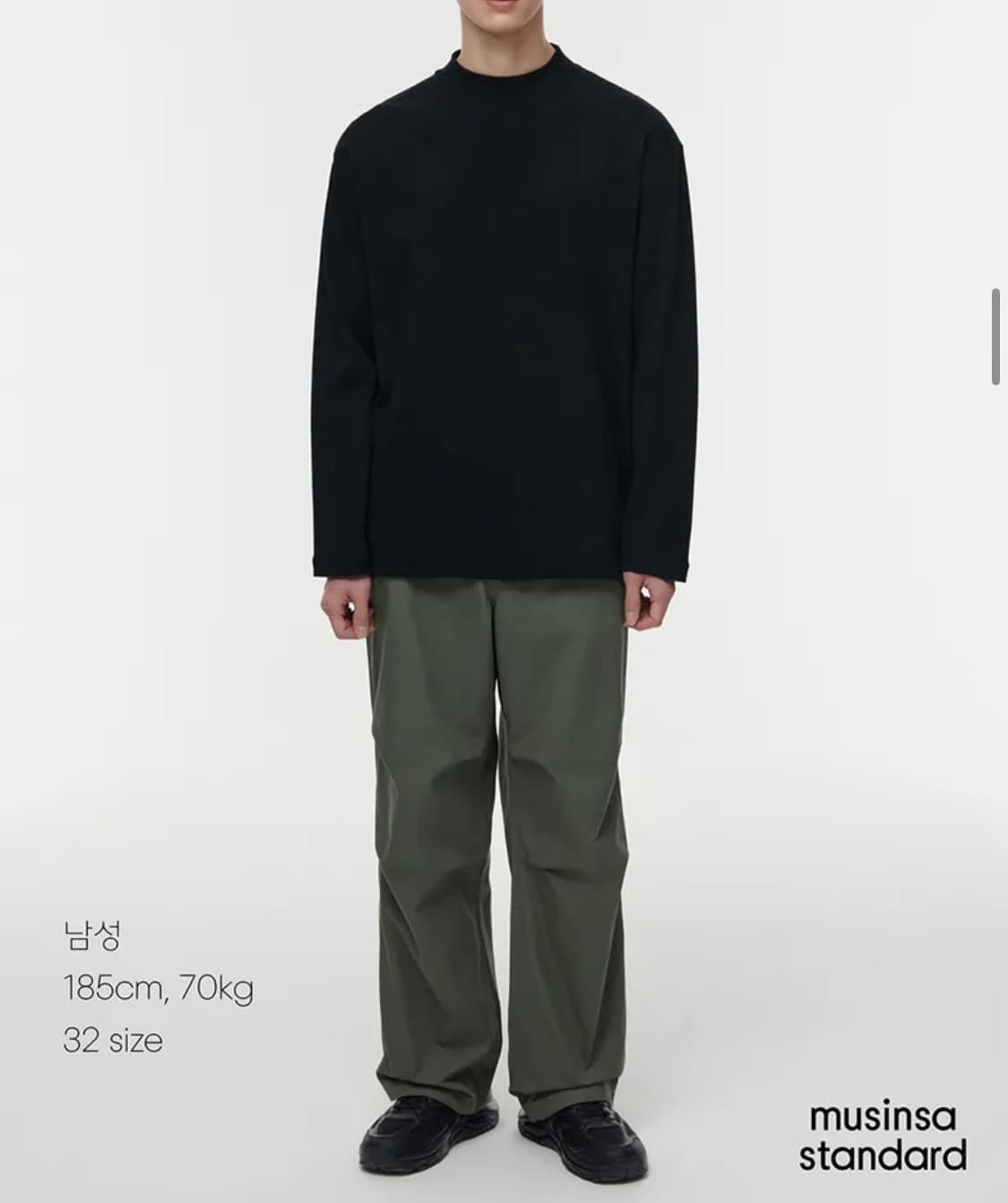 [30] 무신사스탠다드 코튼 파라슈트팬츠 카키 상품이미지1