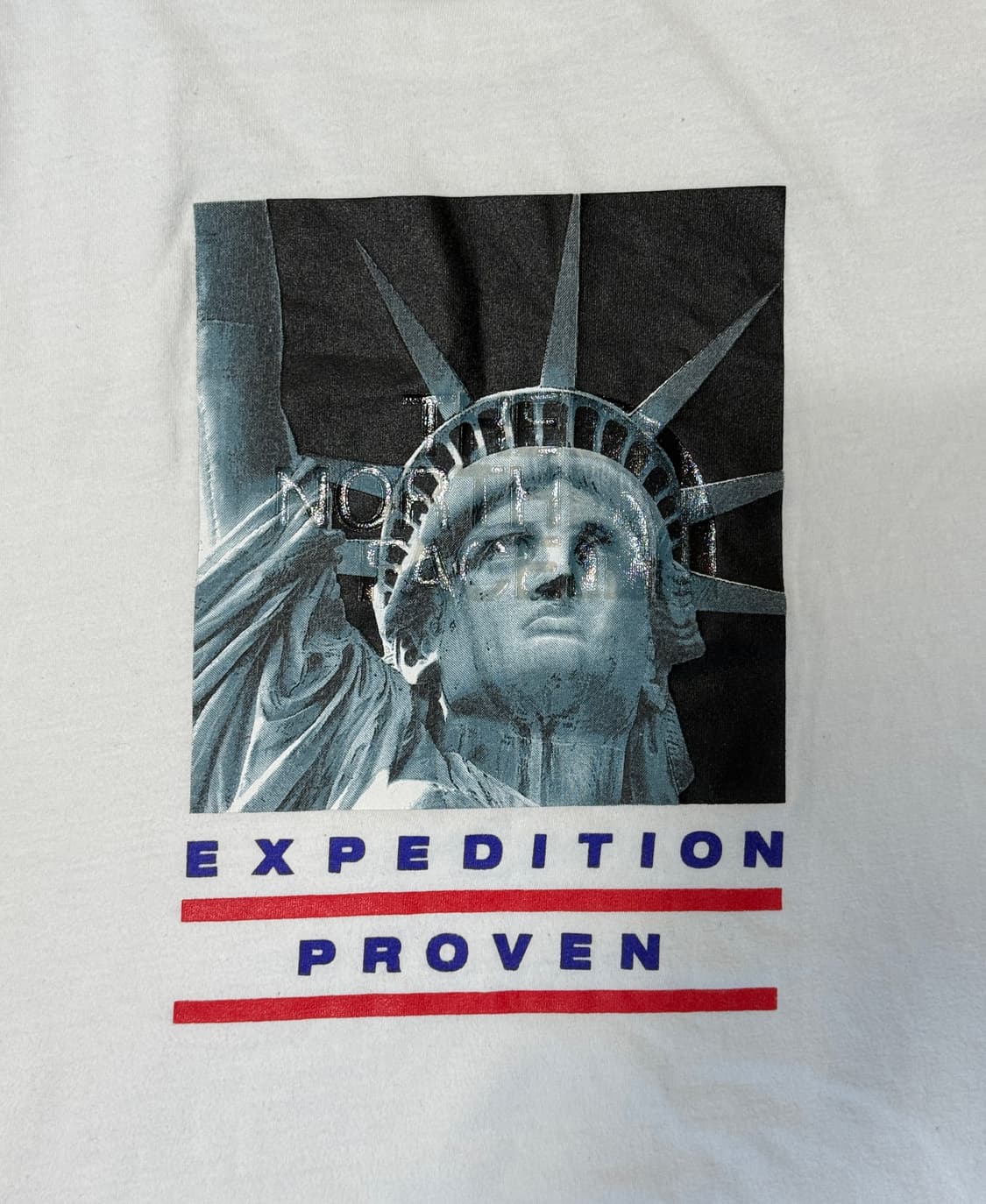 슈프림 x 노스페이스 19FW 자유의 여신상 반팔 티셔츠 화이트 상품이미지3